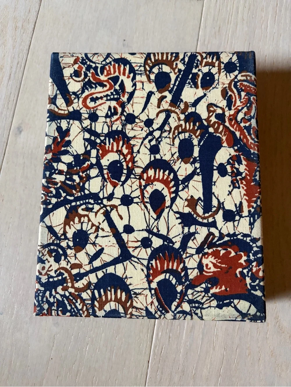 Batik Box w/Cream Stationery Set 'Bordered by Hand'